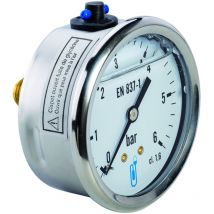 Lbad-Druckmesser Edelstahl - Axialanschluss 8x13 - Zifferblatt Ø63mm 0 bis 6 bar