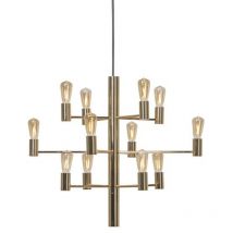 Manola Mehrarm-Pendel-Deckenleuchte Messing satiniert 12x E14