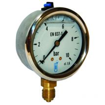 Distrilabo - Manomètre inox bain glycérine Ø63 mâle 8-13 radial 2,5 bars