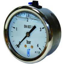 Distrilabo - Manomètre bain d'huile boitier inox ra Laiton - DN63 - 6bars - 8x13
