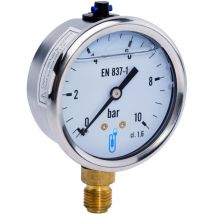 Distrilabo - Man metro en ba o de aceite de acero inoxidable - conexi n vertical 15x21 - Ø100mm dial 0 a 6bars