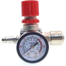 Kcvv - Manomètre de régulateur de pression, vanne de régulation de pression 1/4 po avec connecteur mâle/femelle vanne de pression réglable pour
