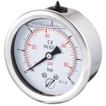 Manomètre inox à bain glycérine Axial 0 + 4 bars 1/4' - Ø63