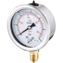 Manomètre inox à bain glycérine Radial 0 + 16 bars 1/4' - Ø63