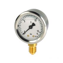 Manomètre inox bain glycérine Ø63 mâle 8-13 radial 16 bar