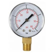Manomètre pour eau Manomètre pour piscine 60PSI 1/4"NPT Montage inférieur, filetage en pouces Balances mécaniques Manomètre Manomètre pour eau et gaz