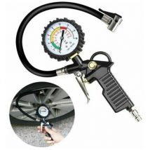 Manometre Pression Pneu, Numérique Manomètre Pneu, Pistolet de Gonflage Manomètre une Tige de Rallonge en Métal de 90 Degrés