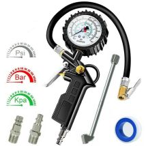 Famille - gabrielle Manomètre Pression Pneue Haute Précis 220 psi Multifonctionnel Jauge de Pression Numérique avec Gonflage Air Portable pour