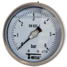 Sferaco - Manomètre Tout Inox À Bain De Glycérine Axial Mâle 1/2' (15/21) - Ø100 - Pression 0 / 25 Bar