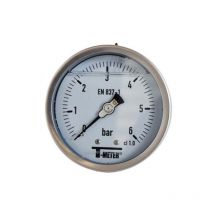 Sferaco - Manomètre tout Inox à bain de glycérine axial Mâle 1/2 (15/21) - Ø100 - Pression 0 / 40 bar