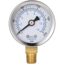 Manómetro Hidráulico De Doble Escala Ts-40-14bar, 0 200 Psi, 0 14 Bar, 40 Mm, 1/8"