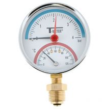 Thermador - Radiales Manothermometer 0 Bis 4 Bar, Anschluss 15x21 (1/2')