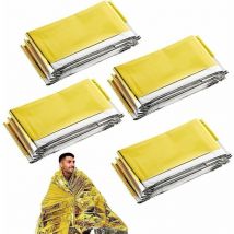Ontway - Manta de supervivencia impermeable 4, manta de rescate para exteriores, manta de emergencia portátil, mantas térmicas de emergencia, para