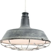 Firstlight Products - Firstlight Manta - 1 Light Dome Deckenanhänger Beton, Chromgrill, E27