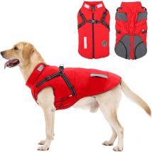 Manteau Chien avec Harnais Intégré, Manteaux d'hiver pour Chien Chaud en Polaire Impermeable, Veste Chien Hiver avec Réfléchissante pour Petits,
