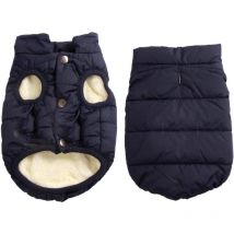 Manteau coupe-vent pour chien 2couches avec doublure polaire extra-chaude et douce