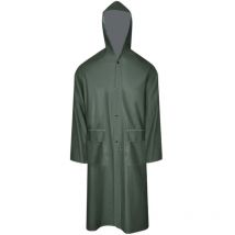 Manteau de pluie long imperméable résistant à capuche vert l