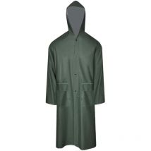 Manteau de pluie long imperméable résistant à capuche vert m