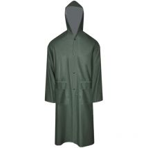 Manteau de pluie long imperméable résistant à capuche vert xl