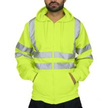 Manteau Homme Hiver Mode Casual Sweat a Capuche Homme Zippe Réfléchissante Hiver Veste Travail Homme Fluo,Taille:XL,Couleur: Vert