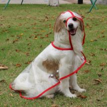Manteau imperméable pour chien avec capuche en nylon transparent - Pour chiens de petite à moyenne taille (M,rouge)