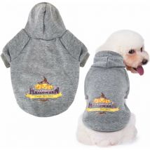 Manteaux pour animaux de compagnie à capuche pour chien (S, gris)-Fei Yu