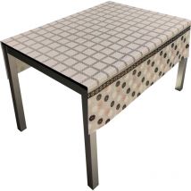 Comercial Candela - Mantel Composicion pvc Base Poliester Antimanchas Flores Cuadros 140X250 cm