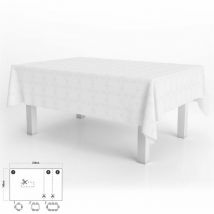 Nappe Anti-Taches Toile Cirée Rectangulaire Polaire 140 x 250 cm. Couleur blanche