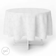 Nappe ronde en toile cirée anti-taches ø 140 cm. Couleur blanche