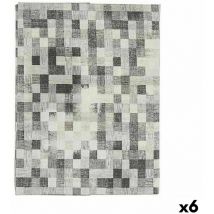 Kinvara - Mantel loneta antimanchas cuadros 140 x 180 cm gris (6 unidades)