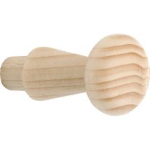 Alles im Griff Holz Kleiderhaken Horus Wandhaken zum Einbohren ø 10x12mm - Garderobenhaken, Fichte roh