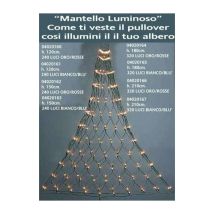 Mantello catena luminosa per albero natale 320 Luci h180 cm - luci bianco/blu