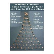 Ingrocart - Mantello catena luminosa per albero natale h220 cm - luci rosse - decorazione addobbo natalizio