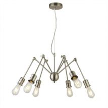 Searchlight - Mantis - 6 Light Multi Arm Pendant Satin Silver, E27