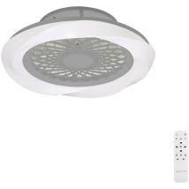 Boreal Plafoniera led Dimmerabile e Ventilatore Reversibile dc 35W, Argento, Telecomando - Mantra