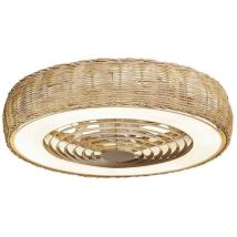 Mantra - Kilimanjaro Plafonnier led à intensité variable et ventilateur cc 35 W, télécommande, rotin beige
