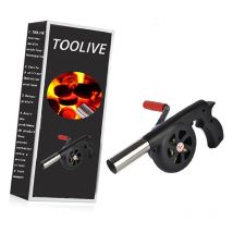 Toolive - bbq Fan Air Blower Fast Fire Starter Portable Manual Hand Crank Bellows for Outdoor Picnic Camping Cooking Barbecue Charcoal Grills