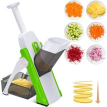 Ibuyke - Coupe-légumes manuel, multifonction pour tous les types de légumes avec lame en acier inoxydable, julienne, cubes, pommes de terre frites,
