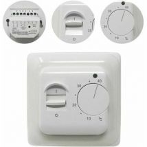 Tigrezy Thermostat de chaudière Manuel Thermostat d'ambiance Chauffage au Sol Electrique avec sonde AC 220V 16A, Régulateur de Thermostat Plancher