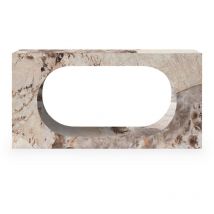Mobilier Deco - manya - Console rectangulaire marbre d'ingénierie beige et marron