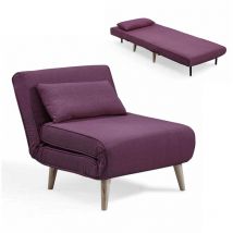 Mobilier Deco - maora - Fauteuil convertible en tissu violet