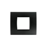 Placca 2 Posti Nero Compatibile Bticino Living International - Art 8002-02 - Mapam