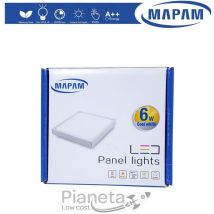 Plafoniera led 6/12/18w quadrato faretto da soffitto pannello a parete luce bianco naturale caldo Mapam Luce Naturale - 6