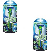 Vitaeasy - Maquinilla de afeitar de 3 hojas con cabezal pivotante, 5 recambios de plástico, 14 cm - Lote de 2