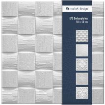 Marbet Design dalles plafond en polystyrène EPS 6 décors différents 50x50cm paquet économique: Len, 2 m² / 8 panneaux