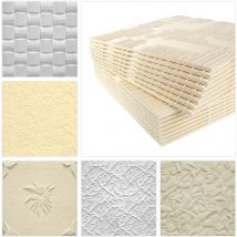 Marbet Design - dalles plafond en polystyrène eps 6 décors différents 50x50cm paquet économique: 10 m² / 40 plaques, Natura