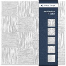 Marbet Design - dalles plafond polystyrène eps blanc 30 décors différents 50x50cm paquet économique: Forfait maximum (meilleur prix), Gyor
