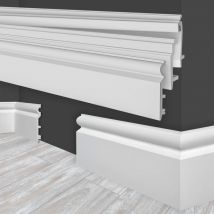Marbet Design - Plinthes en hdps (polystyrène haute densité) blanc, plinthes lumineuses, éclairage indirect led: 10 Meter / 5 Leisten (de), HF-2