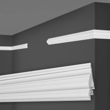 Marbet Design - Plinthes Murales en hdps Plastique Blanc, Corniches Plates, Moulures Décoratives: HW-1 - 22x11 mm (de), Musterstück (de)