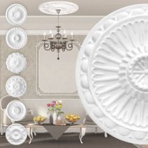 Marbet Design - Stuckrosette Aus Eps Styropor, Weiß - Deckenrosette Stuck Wanddeko Wohnzimmer: R-16 - Ø 28cm